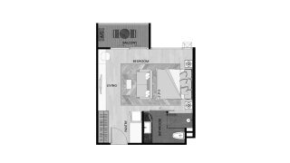 Планировка кондомониума 1 спальня в ЖК The Sea Heaven № 11007