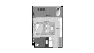 Condominium floor plan, 1 room in The Sea Heaven No. 11012