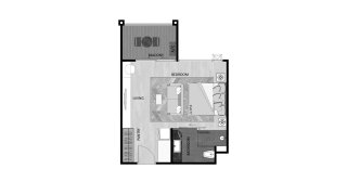 Property floor plan, 1 bedroom in The Sea Heaven No. 11008
